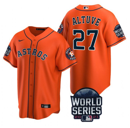 Men's Houston Astros #27 Jose Altuve Orange MLB Cool Base Stitched Jersey